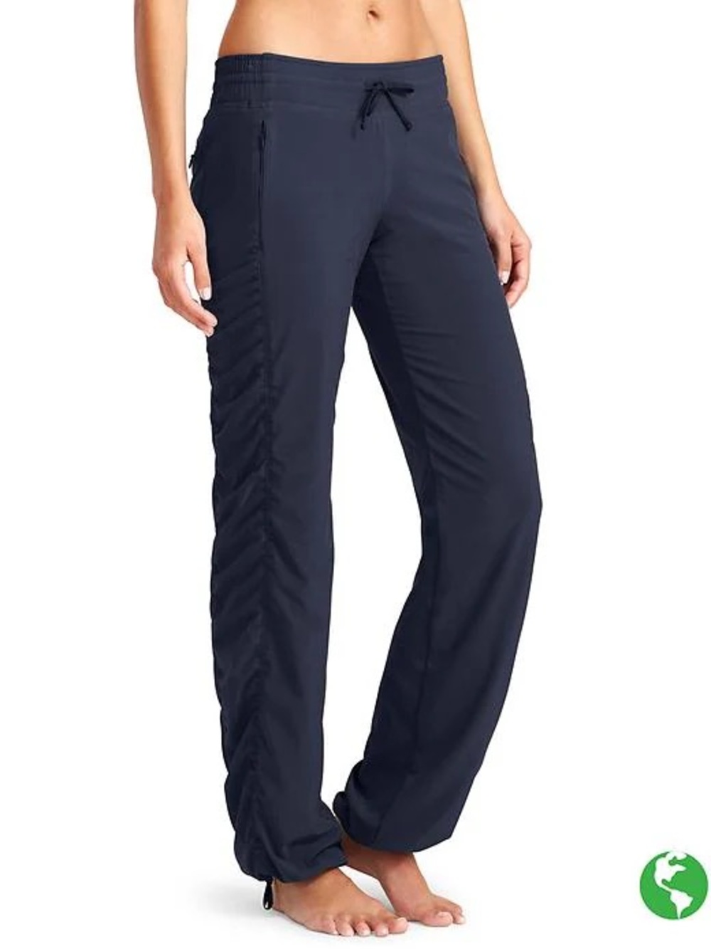 NWOT Athleta NAVY La Viva Drawstring Ruched Side Active Pants - 14 Tall